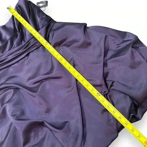 NWT David’s Bridal Strapless Short Bubble Skirt Rouched Waist Lapis/Purple Dress - Picture 14 of 16